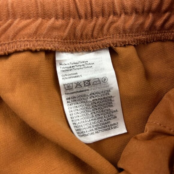 H&M Clay Brown Soft Tencel Relaxed Leg Capri Pant M - Picture 5 of 7
